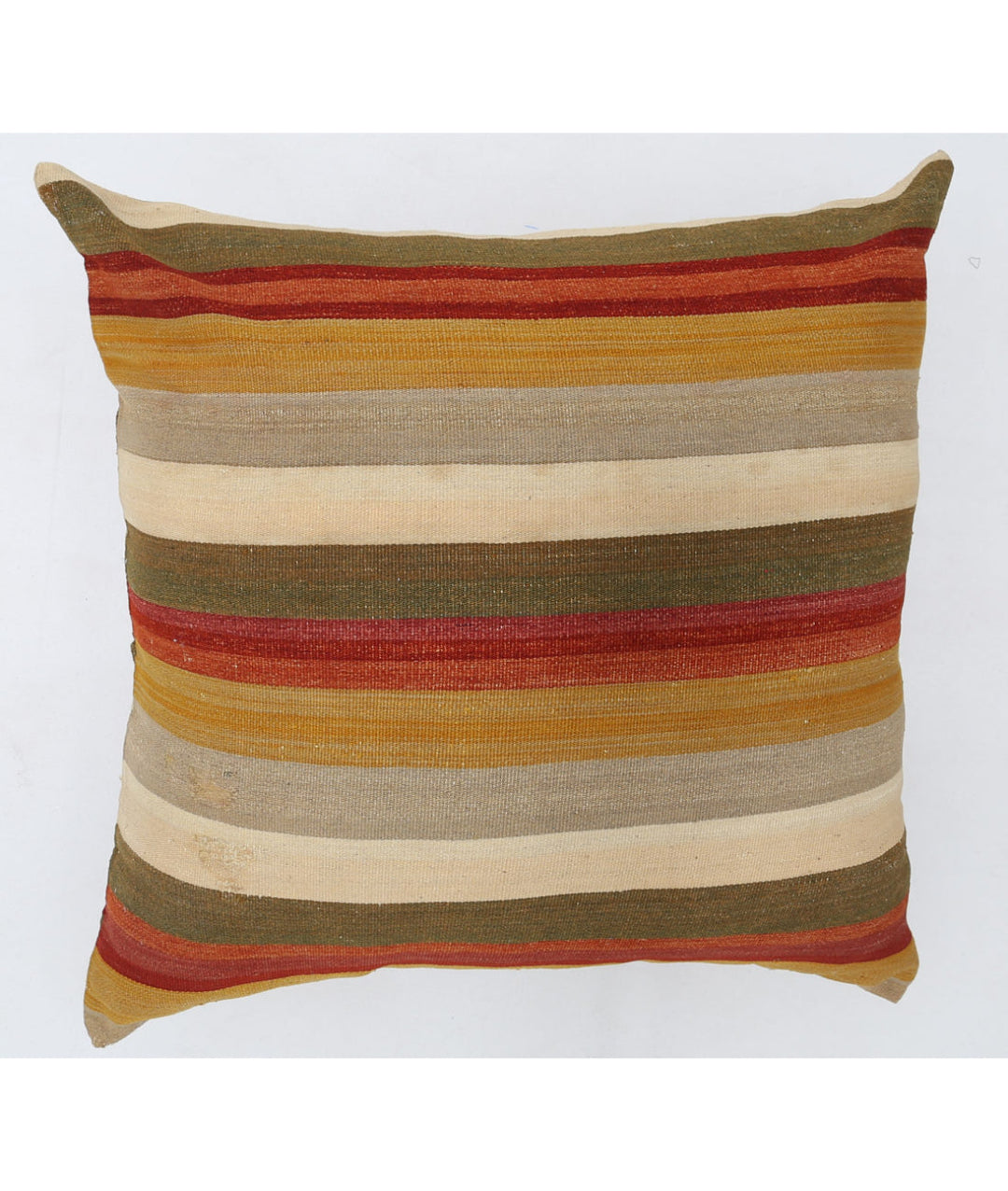 Hand Made Modern Stripe Wool & Cotton Pillow 3' 0" x 3' 0" - No. AT44487