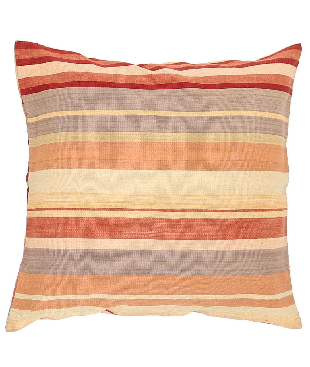 Hand Made Modern Stripe Wool & Cotton Pillow 3' 0" x 3' 0" - No. AT41885