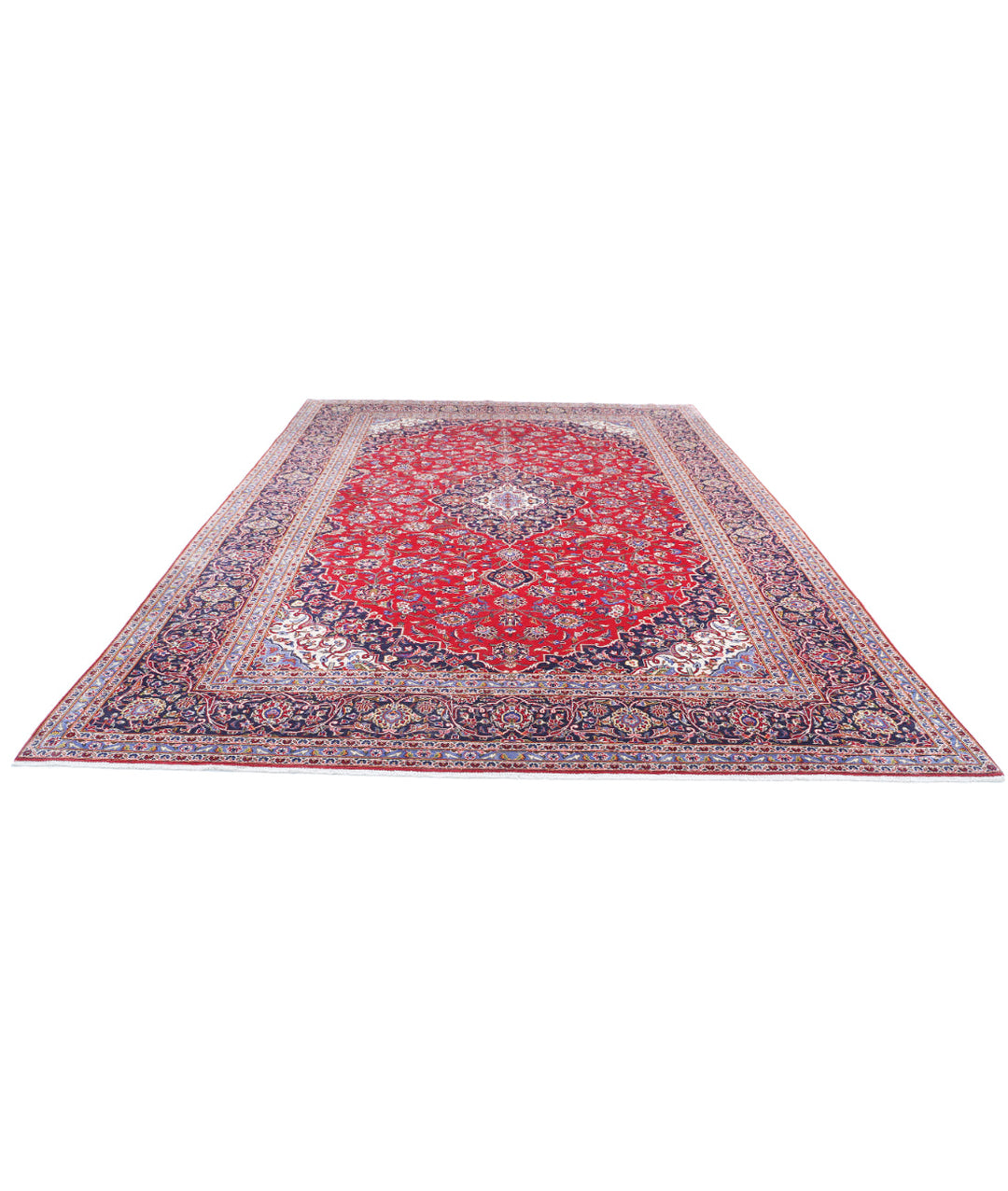 Afghan Kashan Rug 9' 6" x 13' 6" Hand-Knotted | No. AT12482