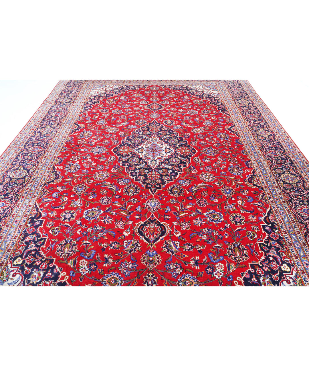 Afghan Kashan Rug 9' 6" x 13' 6" Hand-Knotted | No. AT12482