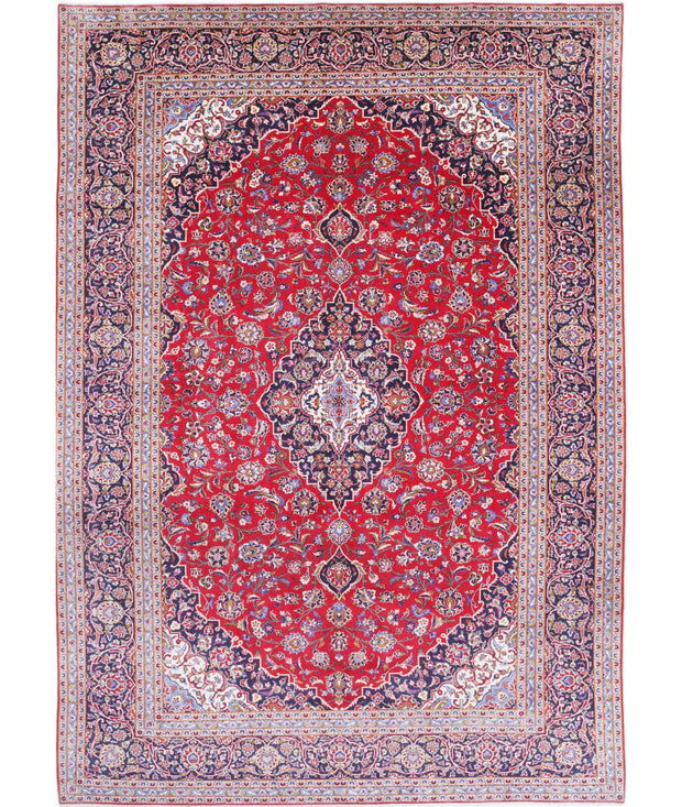 Hand Knotted Oriental Kashan Wool Rug 9' 6" x 13' 6" - No. AT12482