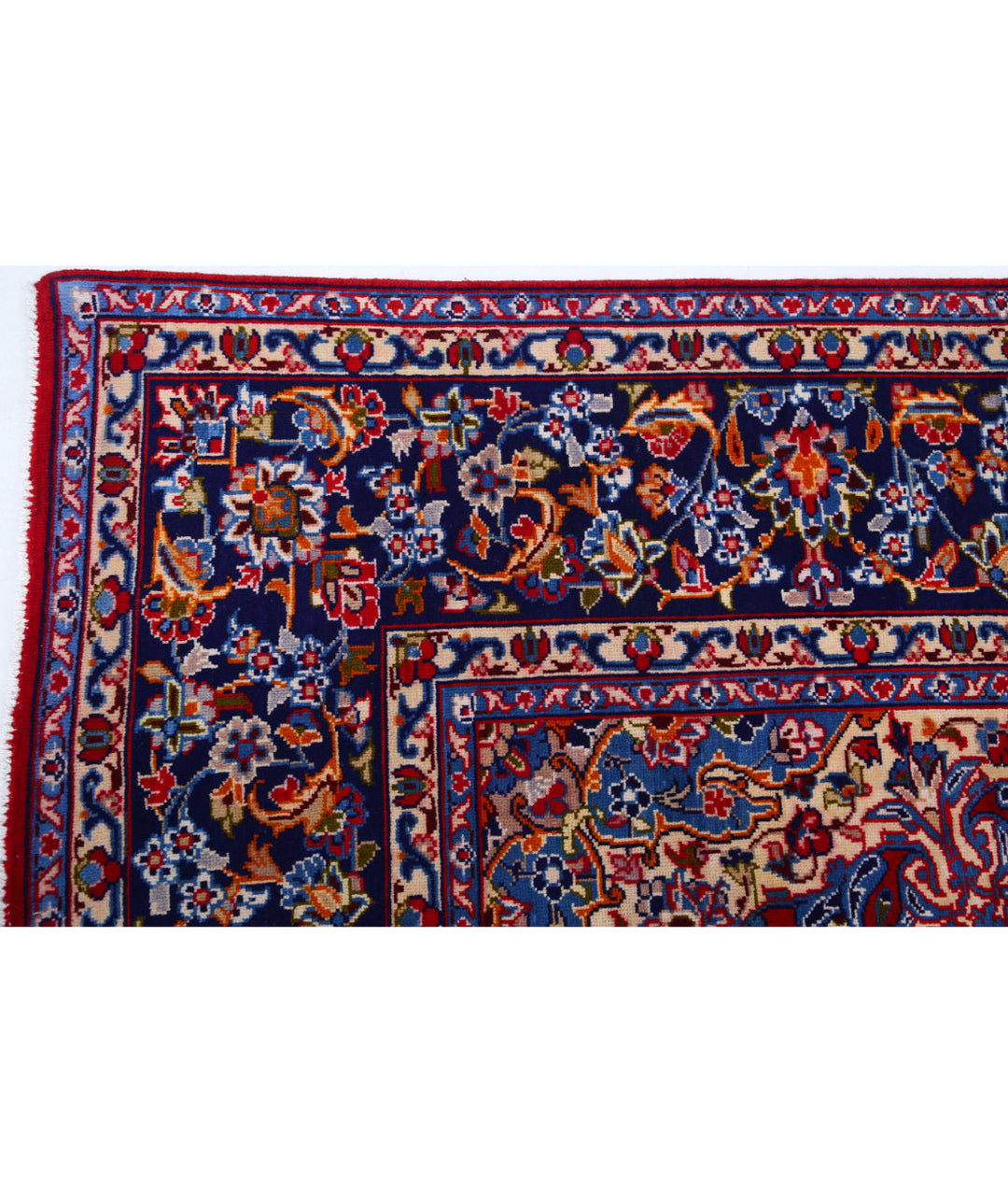 Red Afghan Kashan Rug 8' 0" x 12' 0" Hand-Knotted | No. AT26519