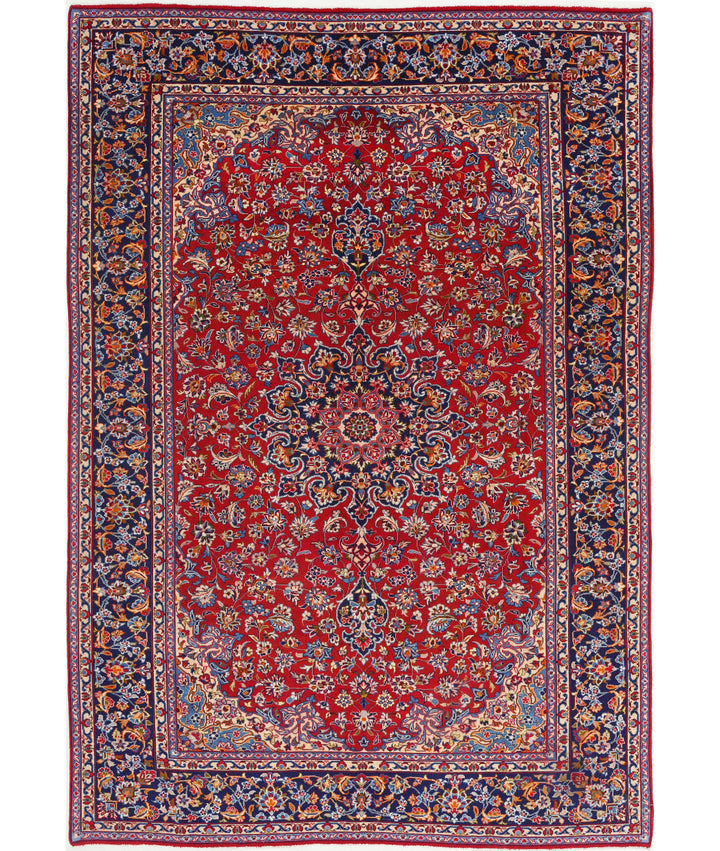 Red Afghan Kashan Rug 8' 0" x 12' 0" Hand-Knotted | No. AT26519