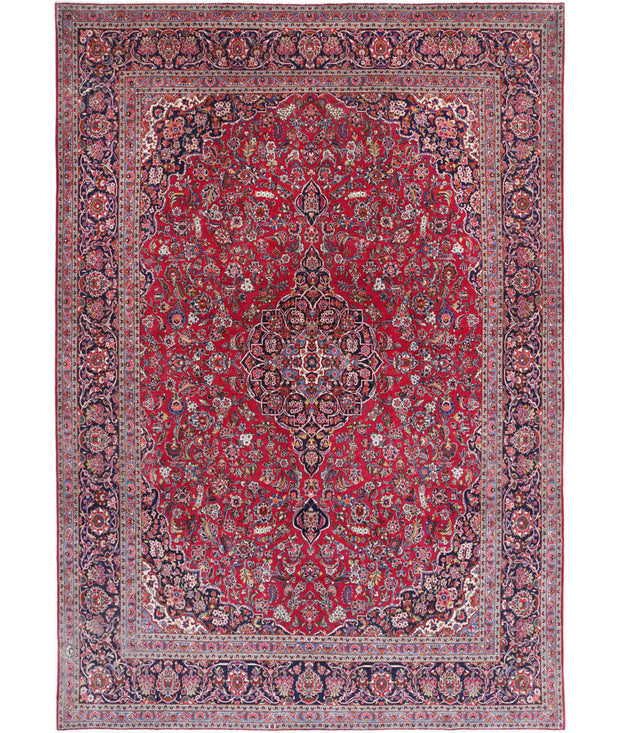 Hand Knotted Oriental Kashan Wool Rug 9' 1" x 12' 7" - No. AT88860