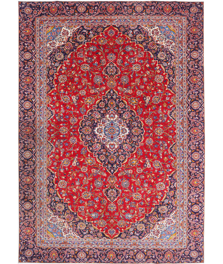 Afghan Kashan Rug 9' 1" x 12' 9" Hand-Knotted | No. AT82976