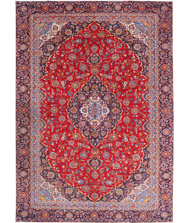 Hand Knotted Oriental Kashan Wool Rug 9' 1" x 12' 9" - No. AT82976