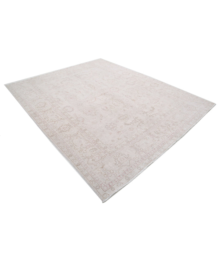 Ivory Afghan Serenity Rug 7' 10" x 9' 8" Hand-Knotted | No. AT60699