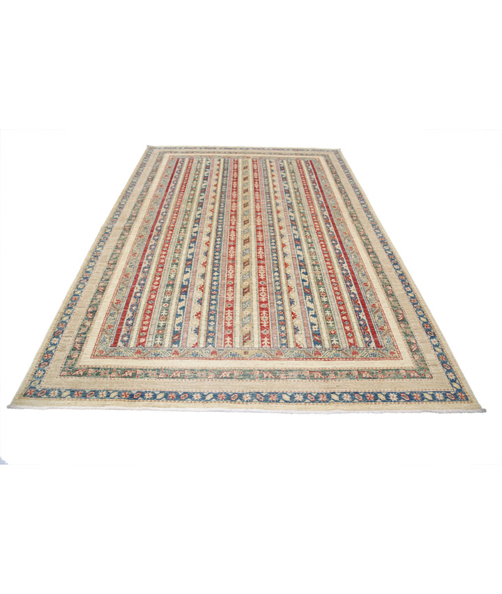 Afghan Shaal Rug 6' 9" x 9' 7" Hand-Knotted | No. AT37395