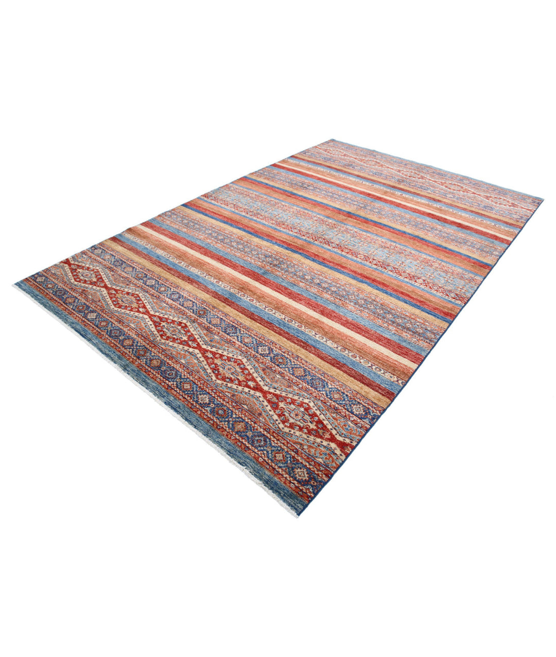 Afghan Khurjeen Rug 6' 7" x 10' 0" Hand-Knotted | No. AT91725