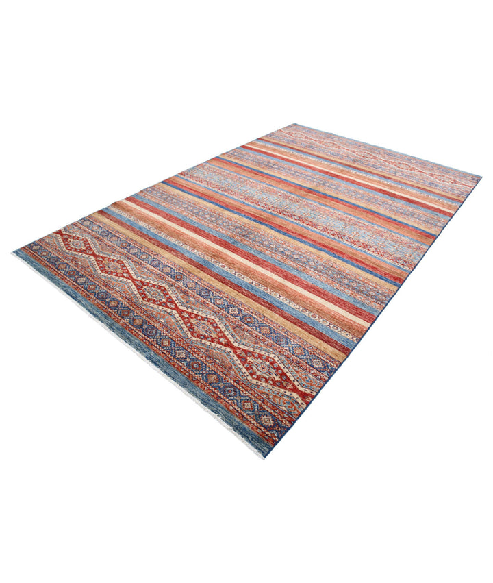 Afghan Khurjeen Rug 6' 7" x 10' 0" Hand-Knotted | No. AT91725