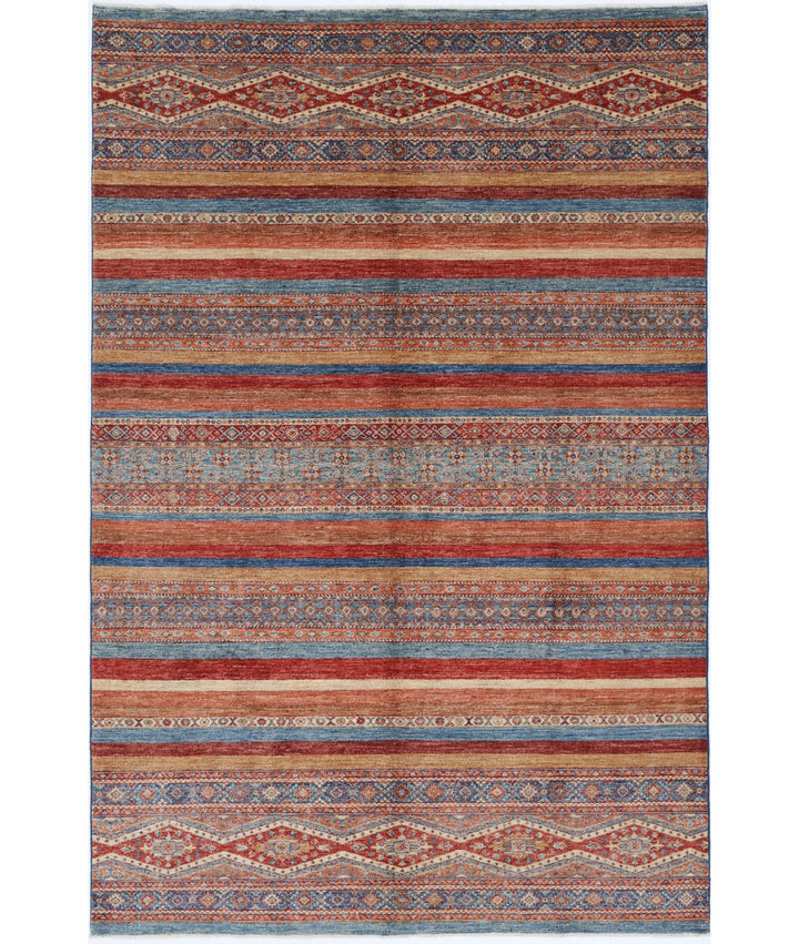 Afghan Khurjeen Rug 6' 7" x 10' 0" Hand-Knotted | No. AT91725
