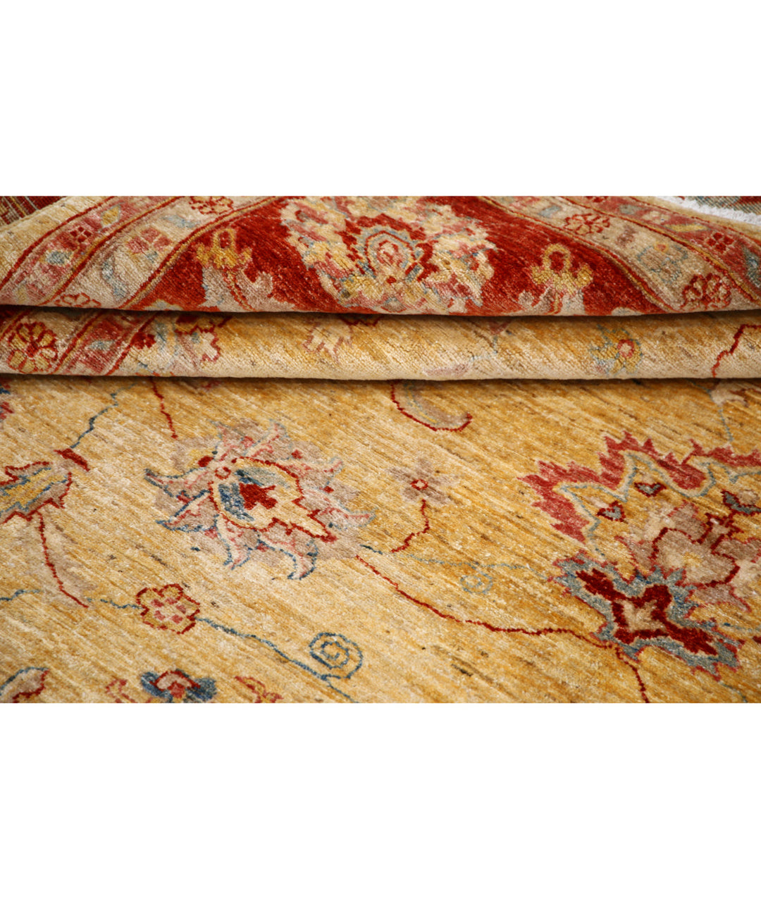 Afghan Ziegler Sultanabad Rug 8' 2" x 10' 8" Hand-Knotted | No. AT60307