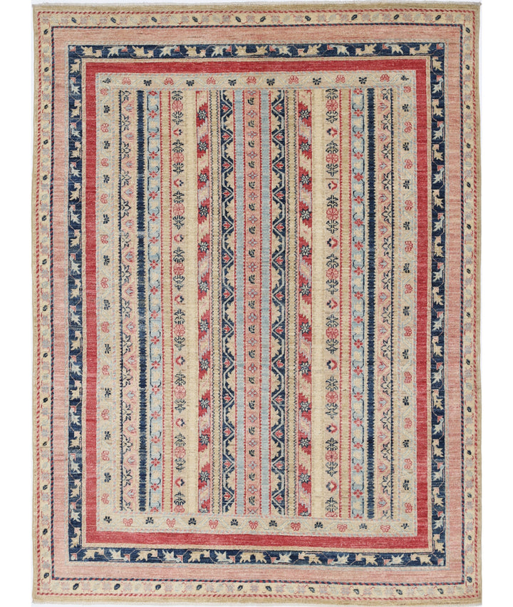 Afghan Shaal Rug 4' 10" x 6' 7" Hand-Knotted | No. AT84556