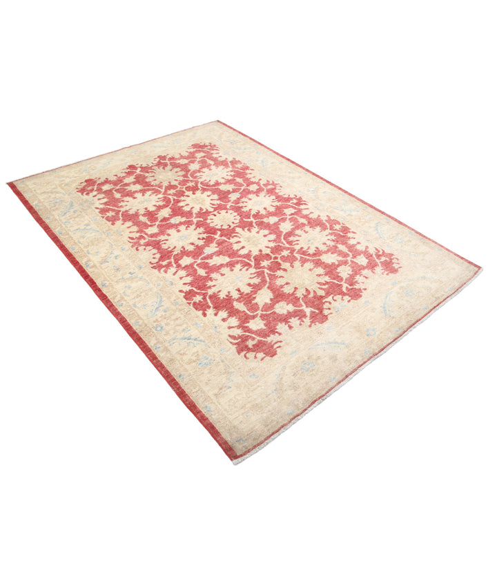 Afghan Ziegler Rug 4' 10" x 6' 8" Hand-Knotted | No. AT71153