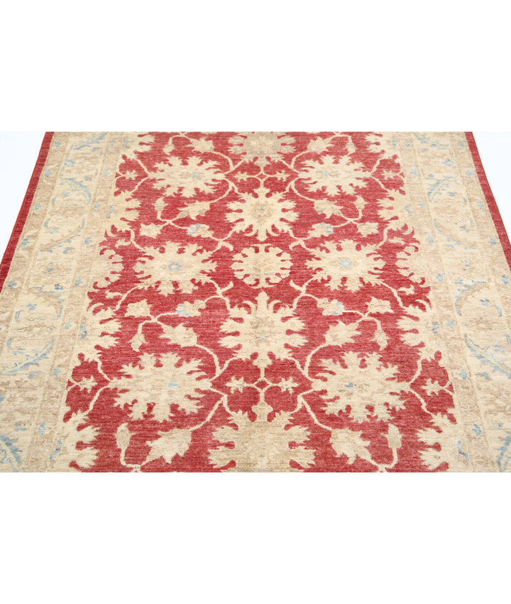 Afghan Ziegler Rug 4' 10" x 6' 8" Hand-Knotted | No. AT71153
