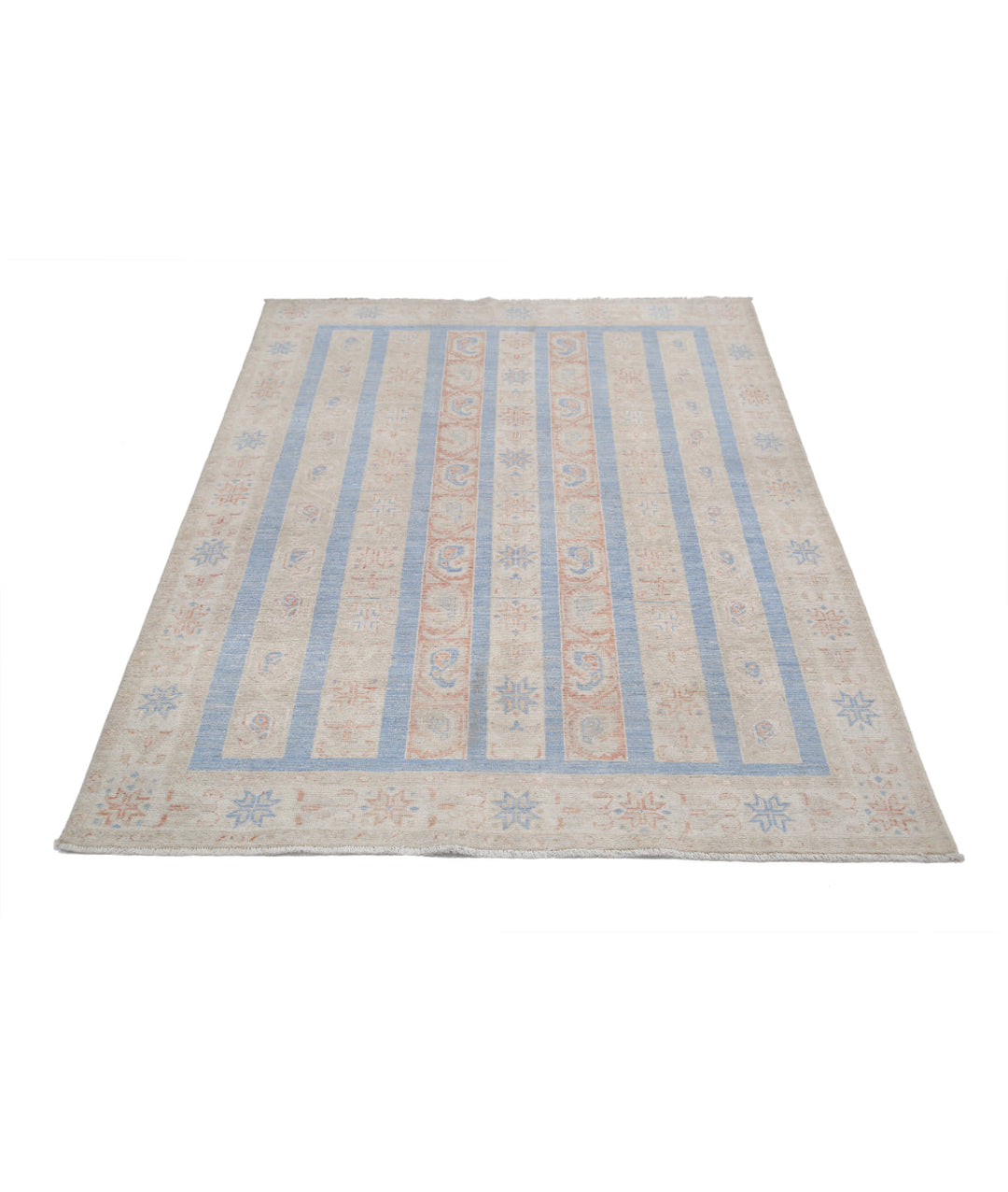Afghan Shaal Rug 4' 9" x 6' 0" Hand-Knotted | No. AT32407