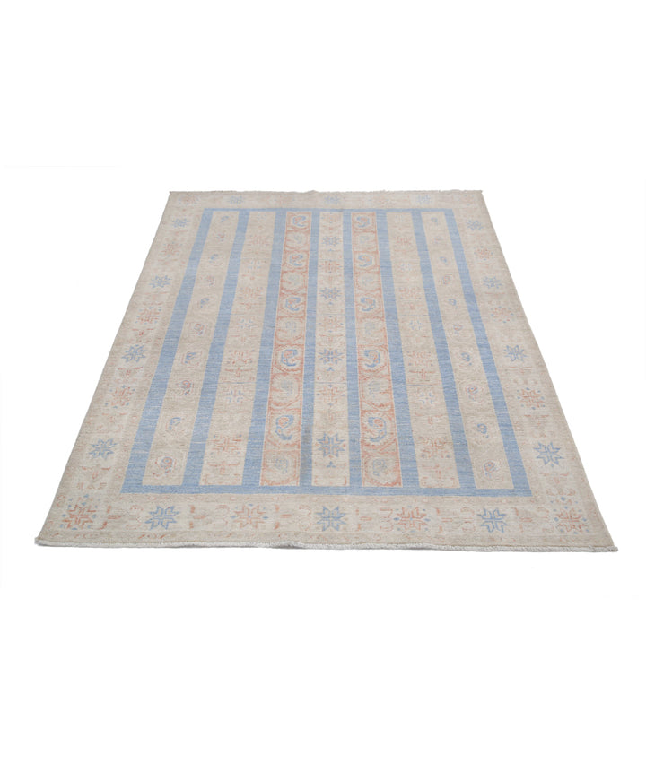 Afghan Shaal Rug 4' 9" x 6' 0" Hand-Knotted | No. AT32407