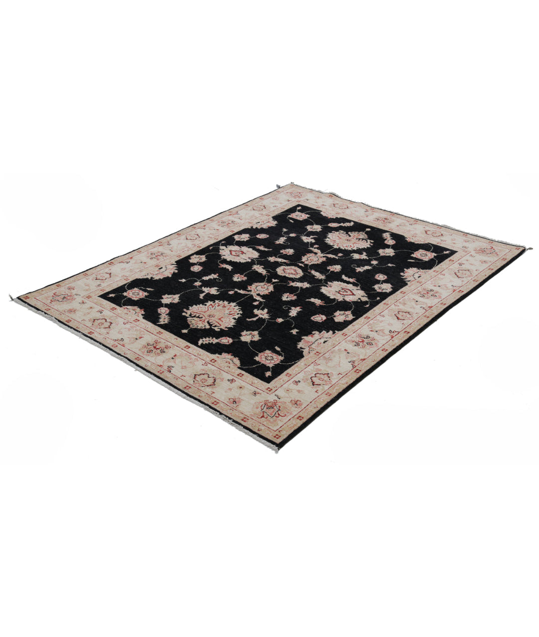 Afghan Ziegler Rug 4' 11" x 6' 3" Hand-Knotted | No. AT10588