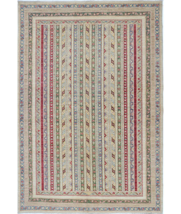 Afghan Shaal Rug 6' 9" x 9' 9" Hand-Knotted | No. AT23785