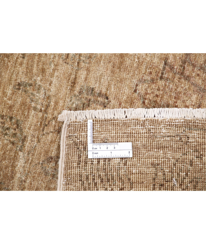 Brown Afghan Ziegler Rug 6' 6" x 9' 3" Hand-Knotted | No. AT46163