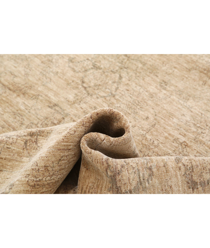 Brown Afghan Ziegler Rug 6' 6" x 9' 3" Hand-Knotted | No. AT46163