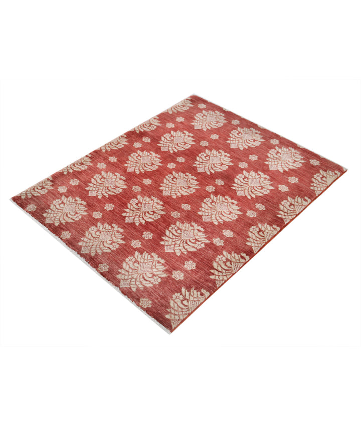 Red Afghan Ziegler Rug 3' 2" x 4' 0" Hand-Knotted | No. AT61902