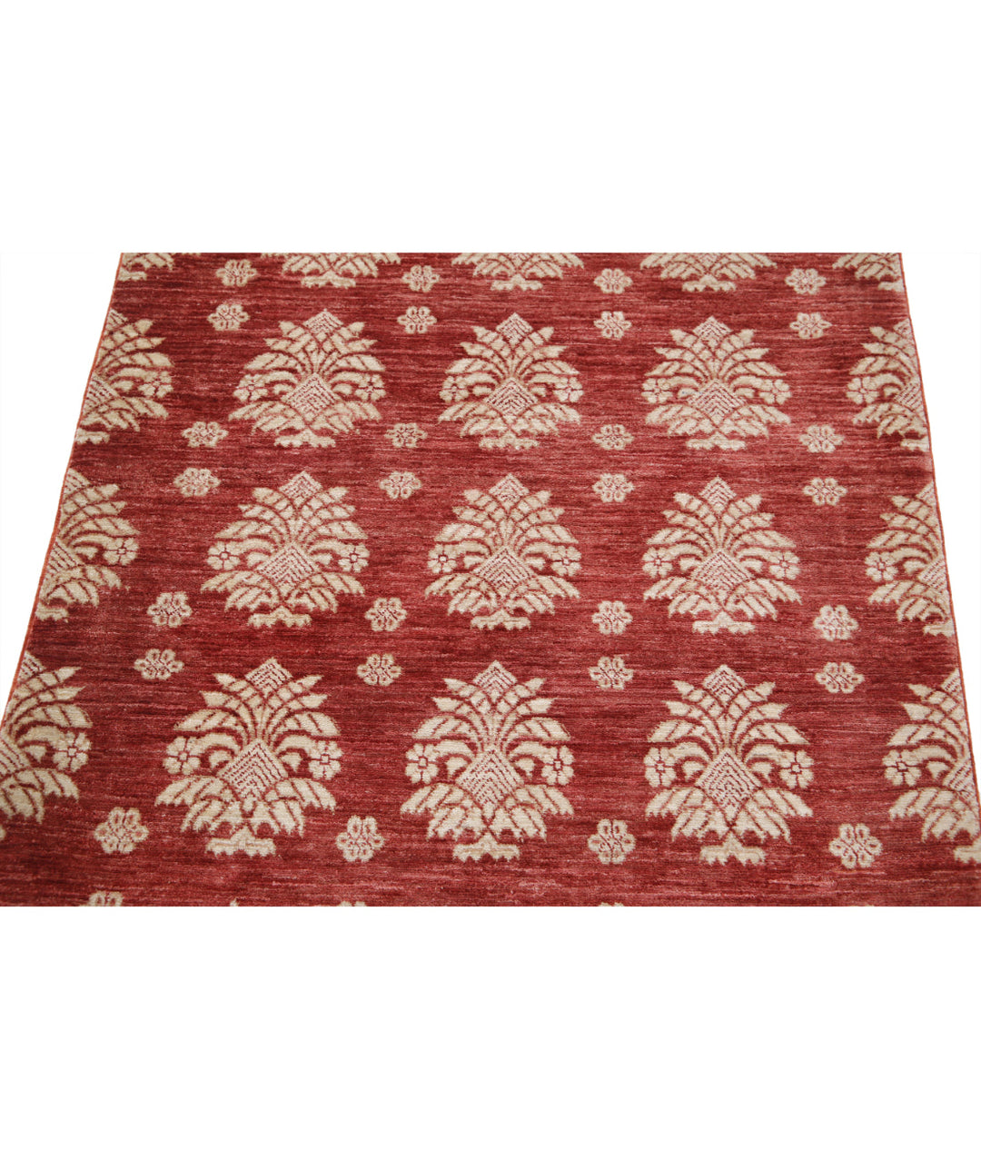 Red Afghan Ziegler Rug 3' 2" x 4' 0" Hand-Knotted | No. AT61902