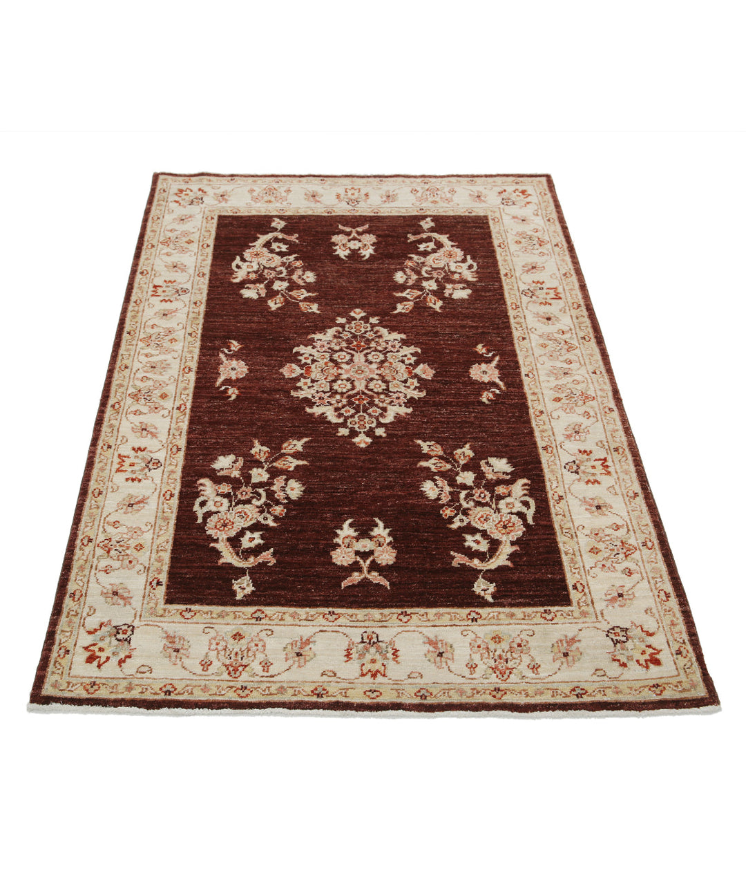Afghan Ziegler Rug 3' 5" x 4' 11" Hand-Knotted | No. AT79382