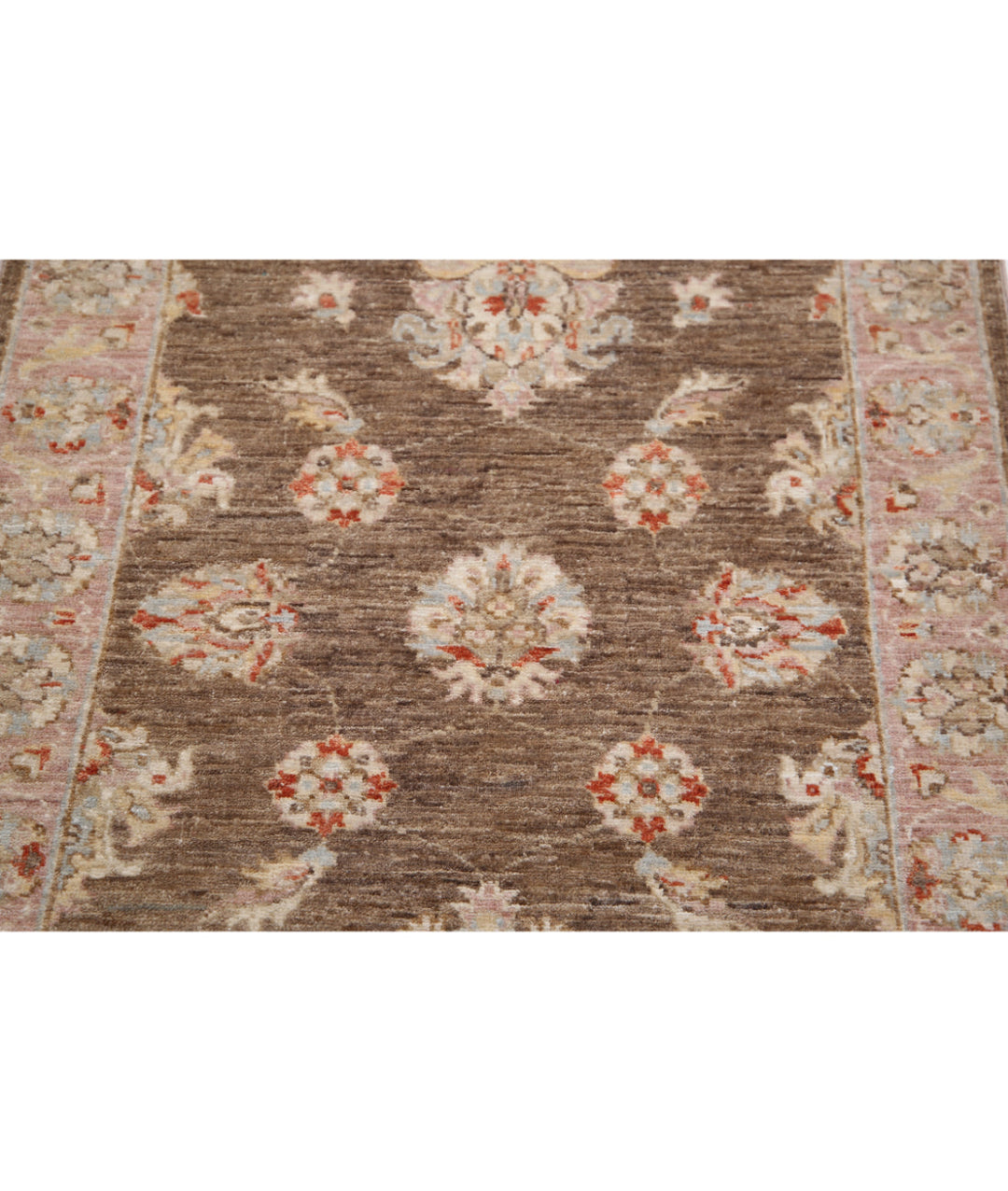 Brown Afghan Ziegler Rug 2' 7" x 3' 9" Hand-Knotted | No. AT70665