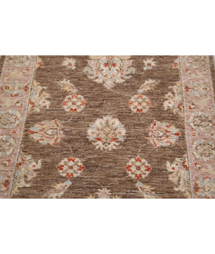 Brown Afghan Ziegler Rug 2' 7" x 3' 9" Hand-Knotted | No. AT70665
