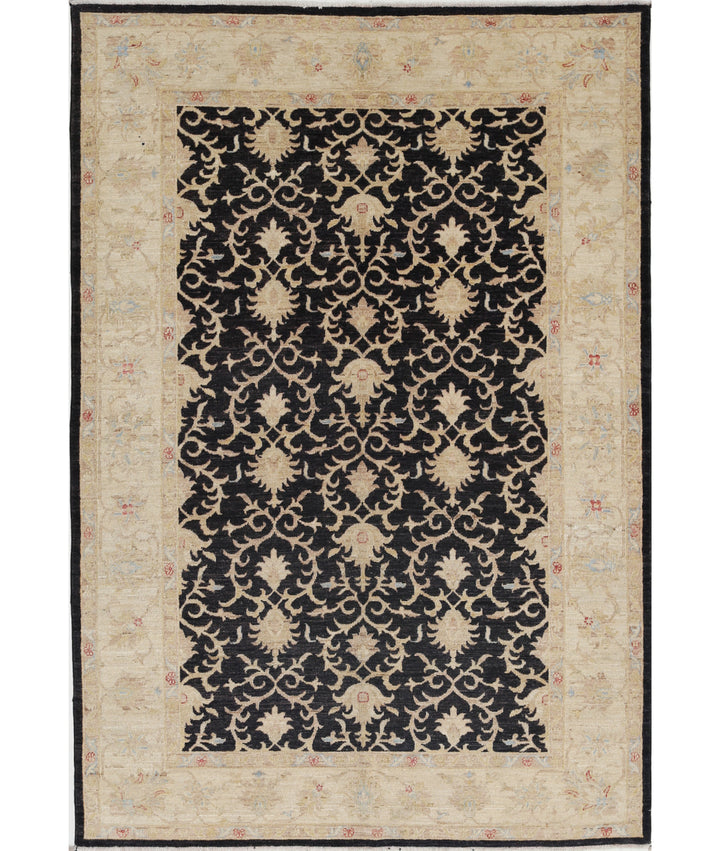 Afghan Ziegler Rug 5'6" x 8'0" Hand-Knotted