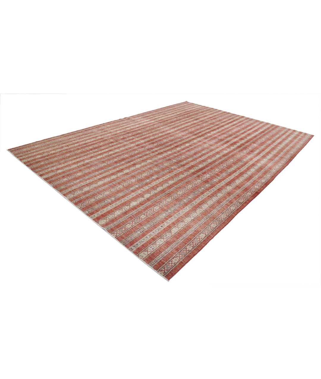 Red Afghan Oriental Rug 9' 10" x 13' 7" Hand-Knotted | No. AT41381