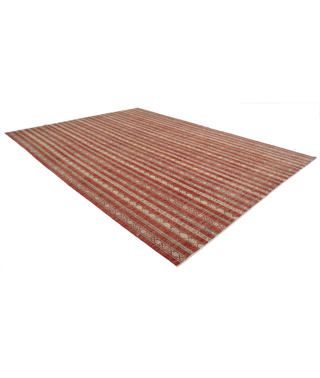Red Afghan Oriental Rug 9' 10" x 13' 7" Hand-Knotted | No. AT41381