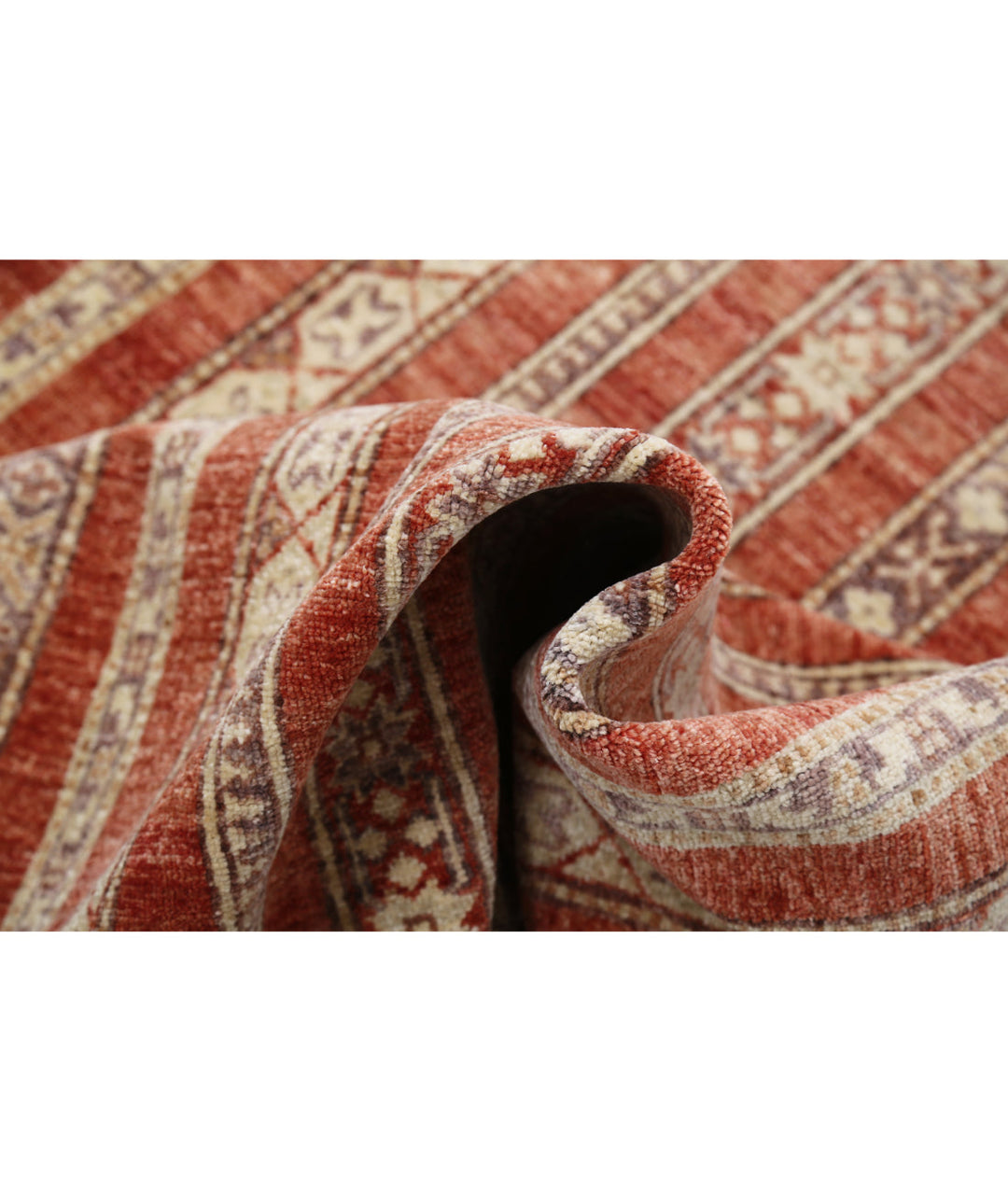 Red Afghan Oriental Rug 9' 10" x 13' 7" Hand-Knotted | No. AT41381