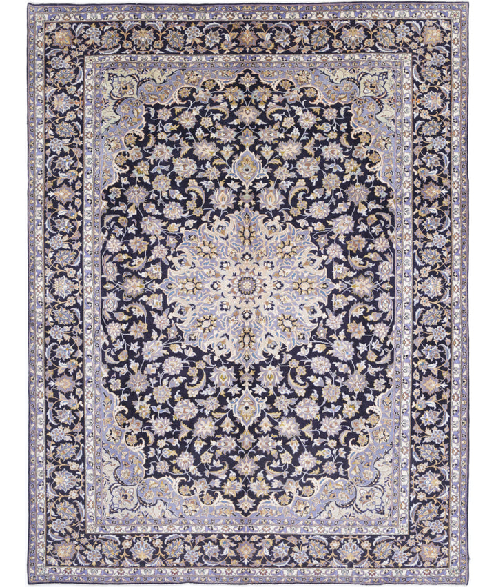 Black Afghan Kashan Rug 9' 7" x 12' 8" Hand-Knotted | No. AT48526