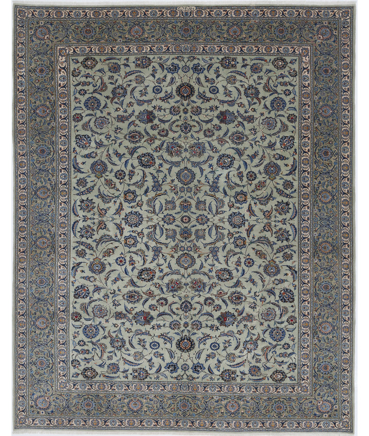 Afghan Kashan Rug 9' 11" x 11' 6" Hand-Knotted | No. AT41670