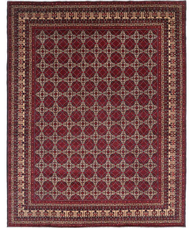 Hand Knotted Afghan Khamyab Wool Rug 9' 10" x 12' 5" - No. AT83503