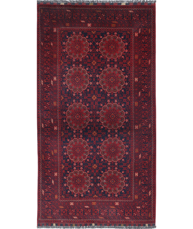 Hand Knotted Afghan Khamyab Wool Rug 3' 4" x 6' 2" - No. AT73497