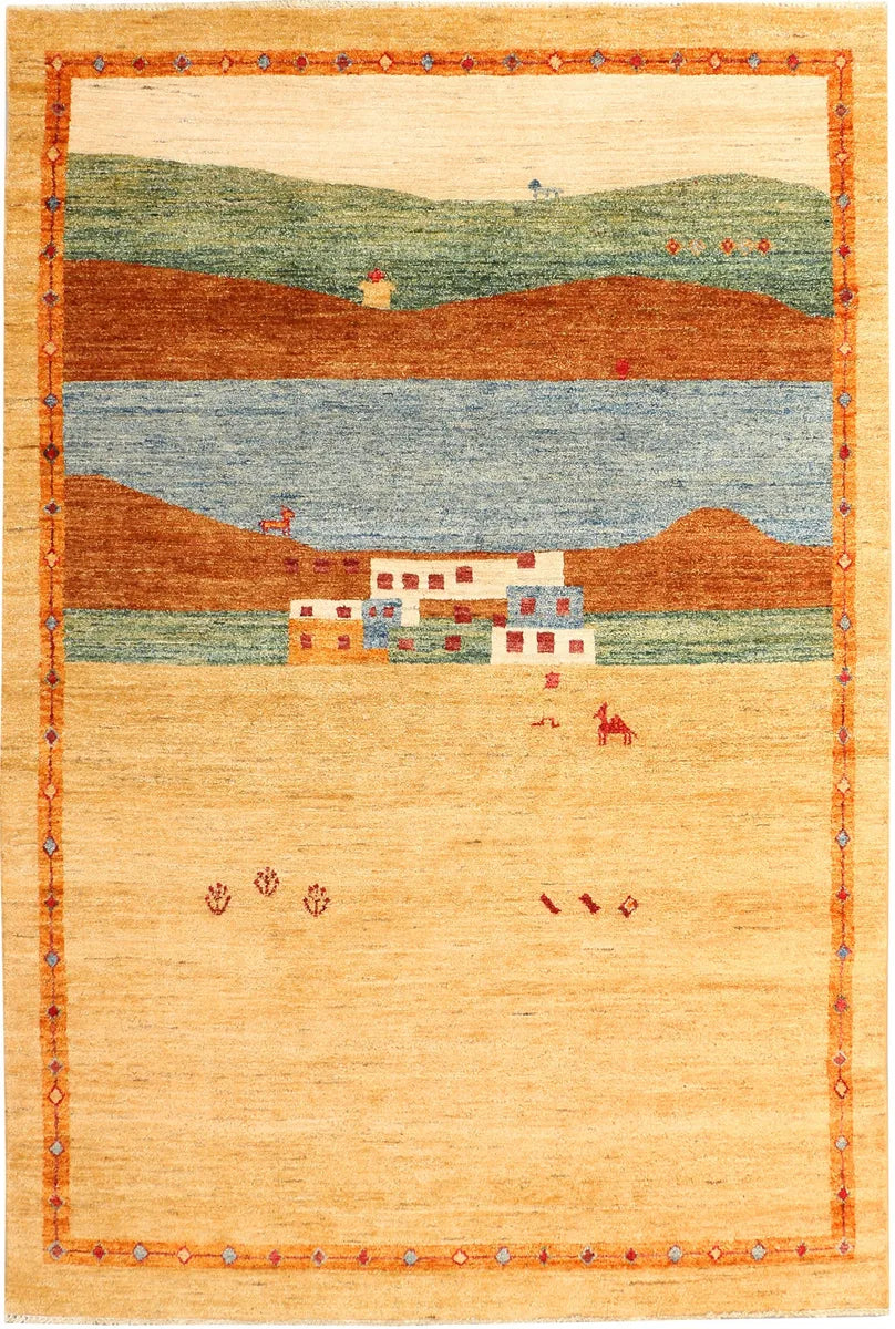 Afghan Gabbeh Rug 5'6" x 8'1" Hand-Knotted | No. 50764