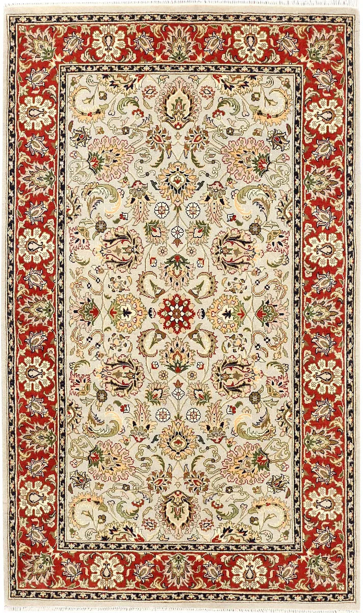 Grey Afghan Oriental Rug 3' x 5' 1 Hand-Knotted | No. 52299
