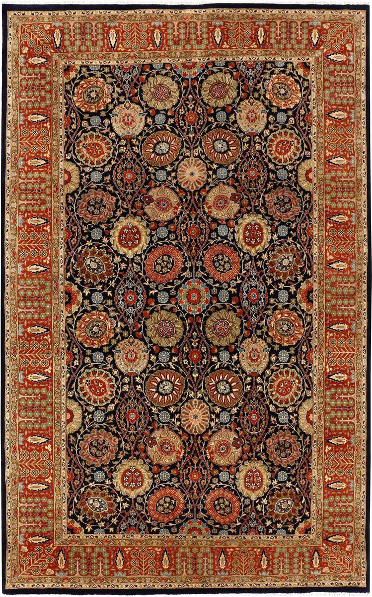 Black Sultanabad Oriental Rug 4' 7" x 7' 4" Hand-Knotted | No. 52348