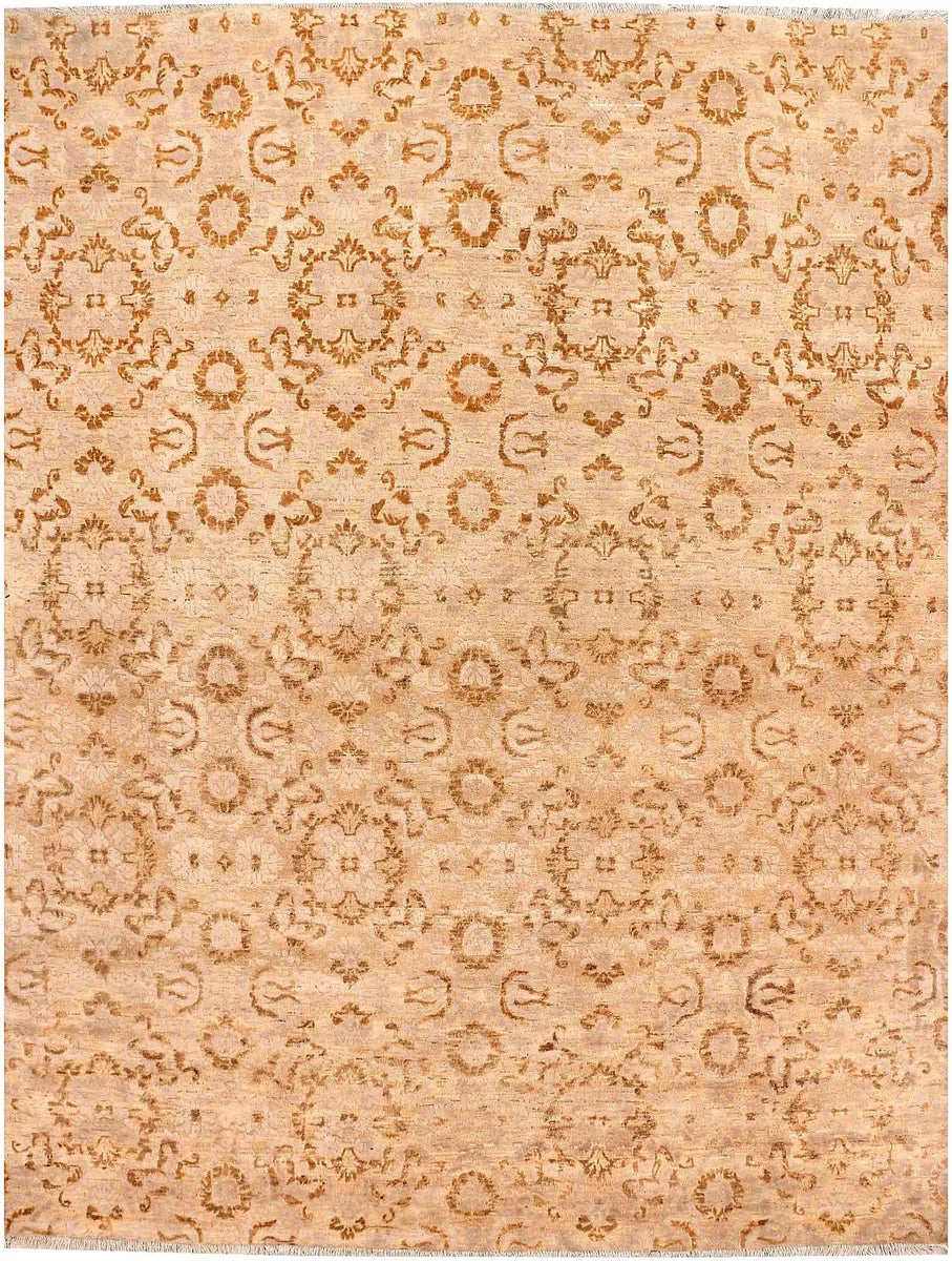 Brown Pakistani Oriental Rug 8' x 10' Hand-Knotted | No. 52509