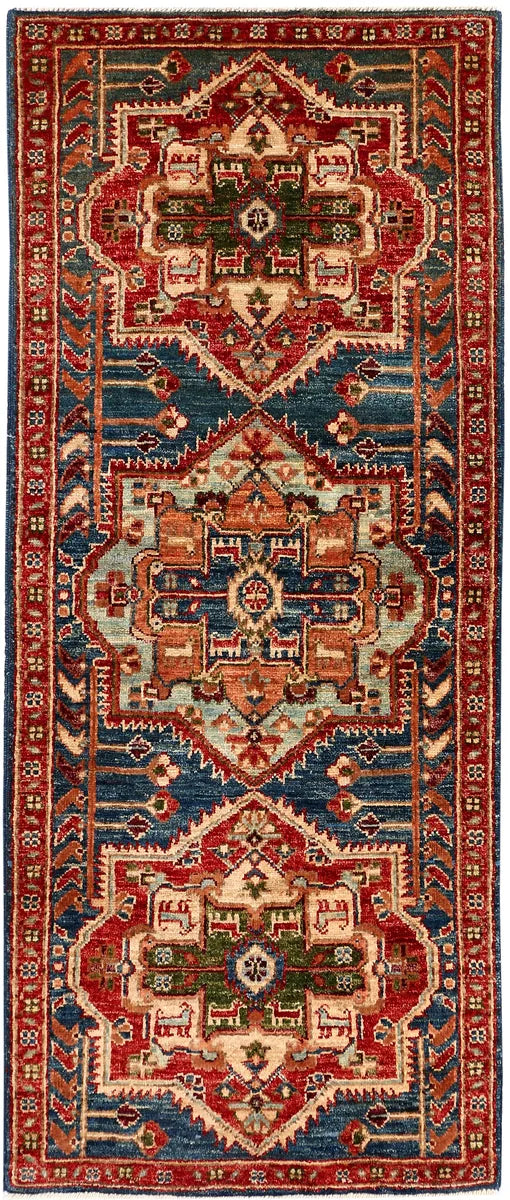 Afghan Ziegler Rug 2' x 5' Hand-Knotted | No. 53618