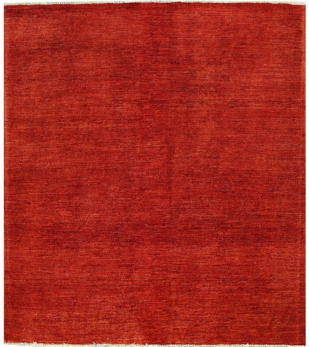 Red Pakistani Gabbeh Rug 5' 7" x 6' 2" Hand-Knotted | No. 55832