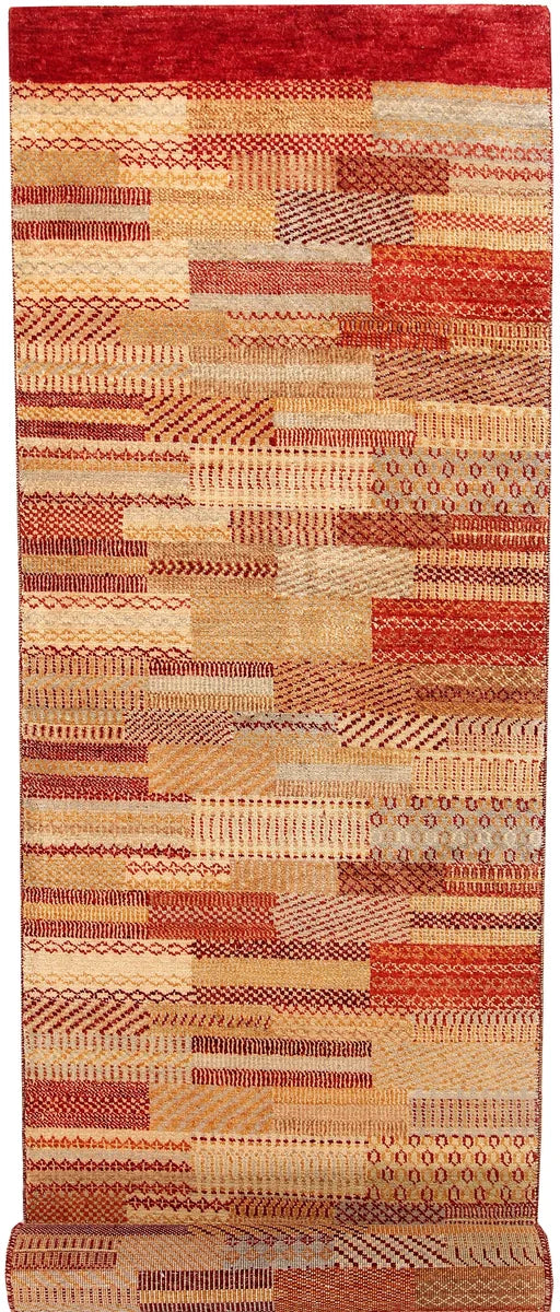 Afghan Gabbeh Rug 2' 8" x 9' 11" Hand-Knotted | No. 56091