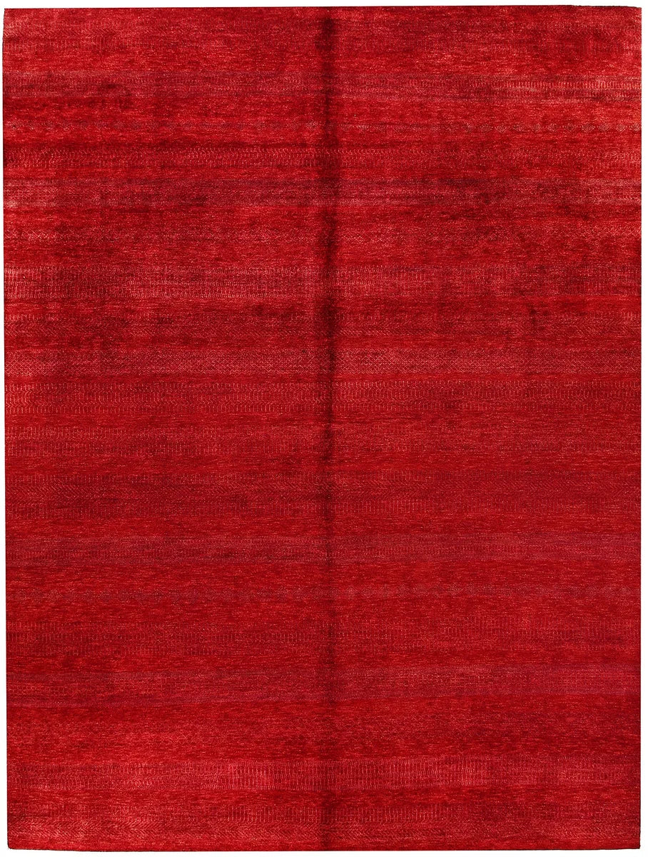 Red Gabbeh Rug 9' 1" x 11' 11" Hand-Knotted | No. 56110