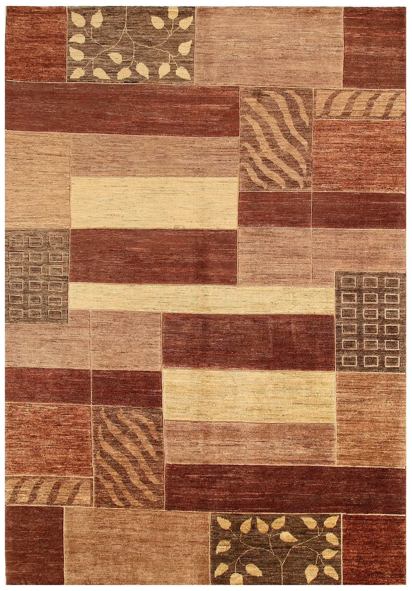 Afghan Gabbeh Rug 6' 9 x 9' 8 Hand-Knotted | No. 56243