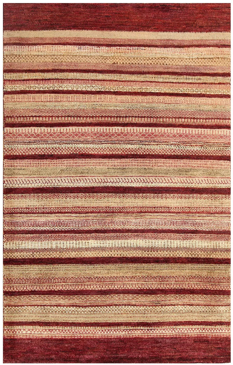 Afghan Gabbeh Rug 3' 3 x 5' 1 Hand-Knotted | No. 56427