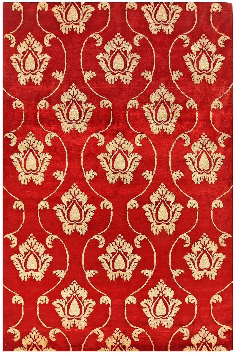 Red Afghan Gabbeh Rug 5' 11" x 9' Hand-Knotted | No. 56673