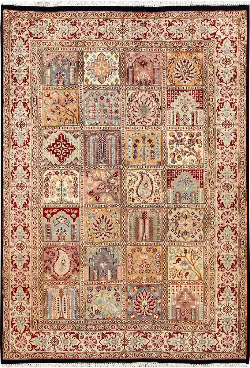 Pakistani Bakhtiar Rug 4' 6 x 6' 5 Hand-Knotted | No. 56766